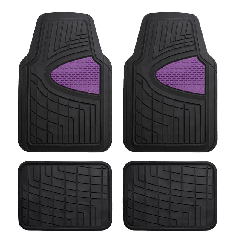 Premium Tall Channel Trimmable Non-Slip Rubber Floor Mats Full Set