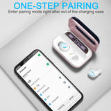 Wireless Earbuds, Bluetooth 5.1 Earbuds 140H Playtime Bluetooth Headphones Stereo Noise Cancelling Wireless Earphones in Ear with Mic, USB-C Charging IP7 Waterproof Headset for Sport Rose Gold