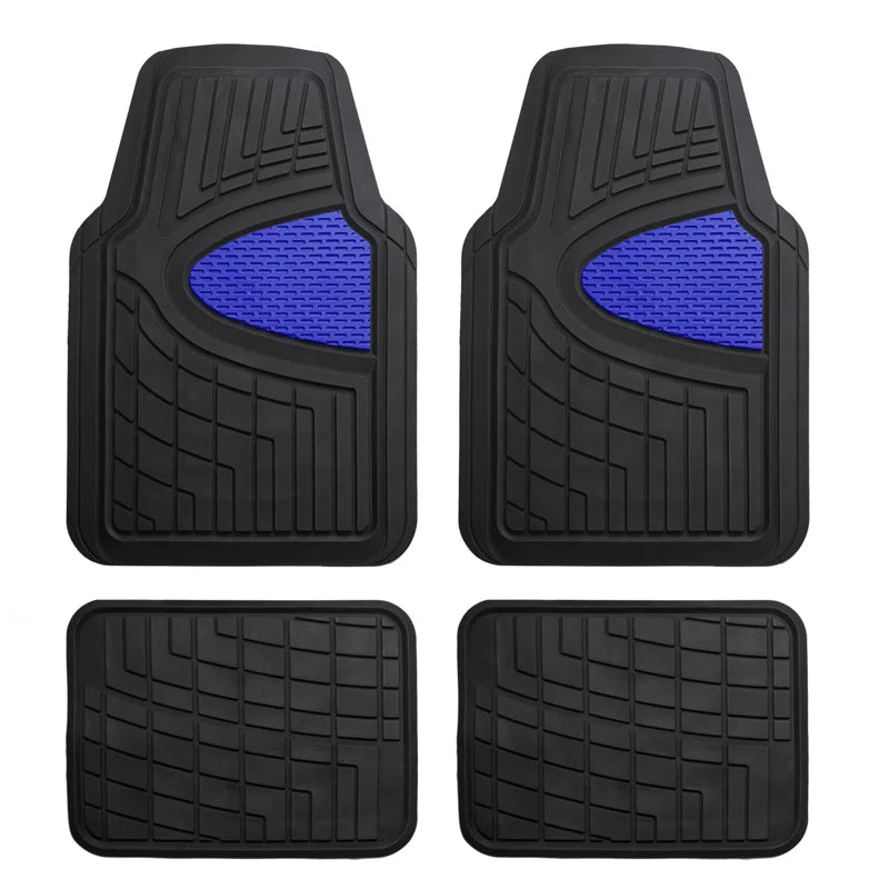 Premium Tall Channel Trimmable Non-Slip Rubber Floor Mats Full Set