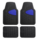 Premium Tall Channel Trimmable Non-Slip Rubber Floor Mats Full Set