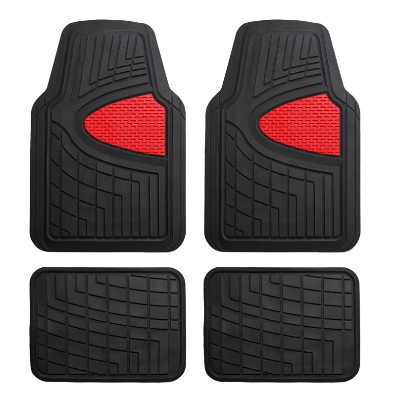 Premium Tall Channel Trimmable Non-Slip Rubber Floor Mats Full Set