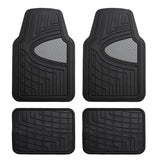 Premium Tall Channel Trimmable Non-Slip Rubber Floor Mats Full Set