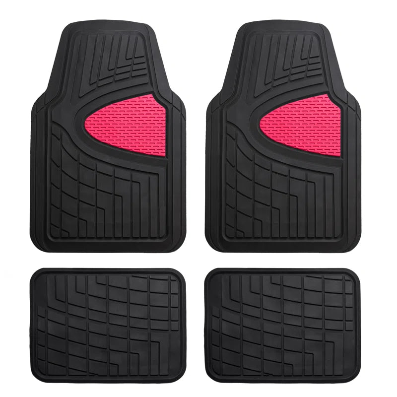 Premium Tall Channel Trimmable Non-Slip Rubber Floor Mats Full Set