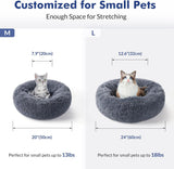 rabbitgoo Cat Beds for Indoor Cats, 20 inches Cat Bed Machine Washable, Fluffy Round Pet Bed Non-Slip, Calming Soft Plush Donut Cuddler Cushion Self Warming...