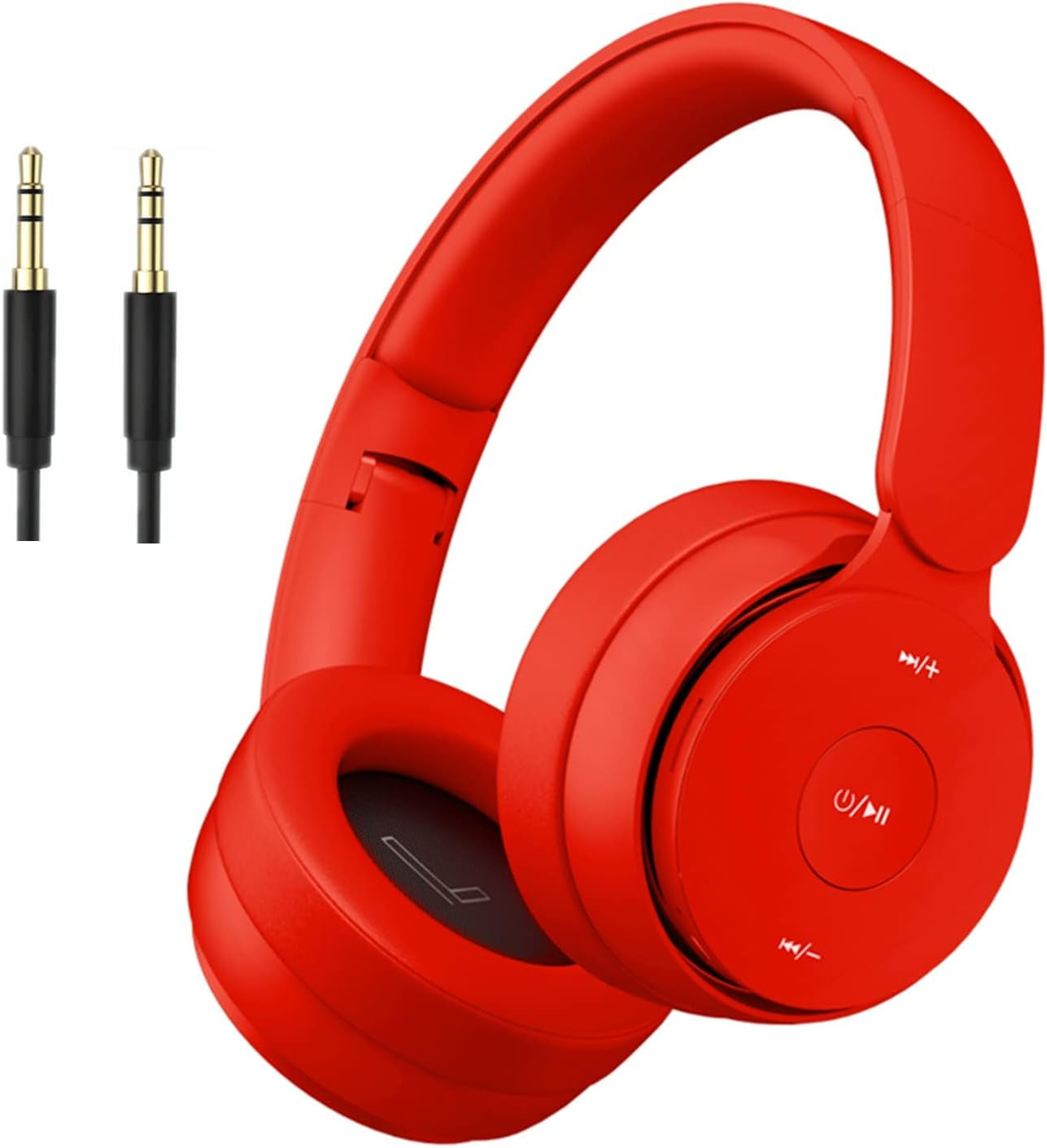 Wireless Bluetooth Headphones over Ear, Hi-Fi Stereo Foldable Wired/Wireless/Tf for Travel/Adult/Kids/Teen, 25 Hours Playtime(Red)