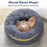 rabbitgoo Cat Beds for Indoor Cats, 20 inches Cat Bed Machine Washable, Fluffy Round Pet Bed Non-Slip, Calming Soft Plush Donut Cuddler Cushion Self Warming...