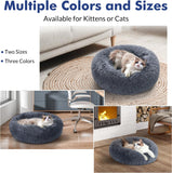 rabbitgoo Cat Beds for Indoor Cats, 20 inches Cat Bed Machine Washable, Fluffy Round Pet Bed Non-Slip, Calming Soft Plush Donut Cuddler Cushion Self Warming...