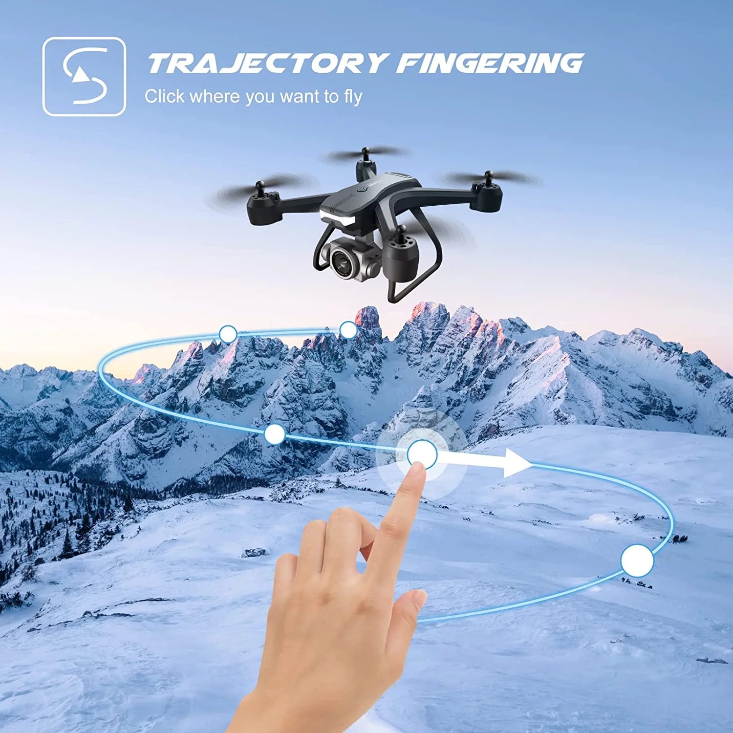 V14 Drone with 1080P HD Camera Live Video 120°Wide-Angle Wifi Altitude Hold, 3D Flip 2 Batteries Black