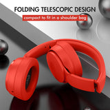 Wireless Bluetooth Headphones over Ear, Hi-Fi Stereo Foldable Wired/Wireless/Tf for Travel/Adult/Kids/Teen, 25 Hours Playtime(Red)