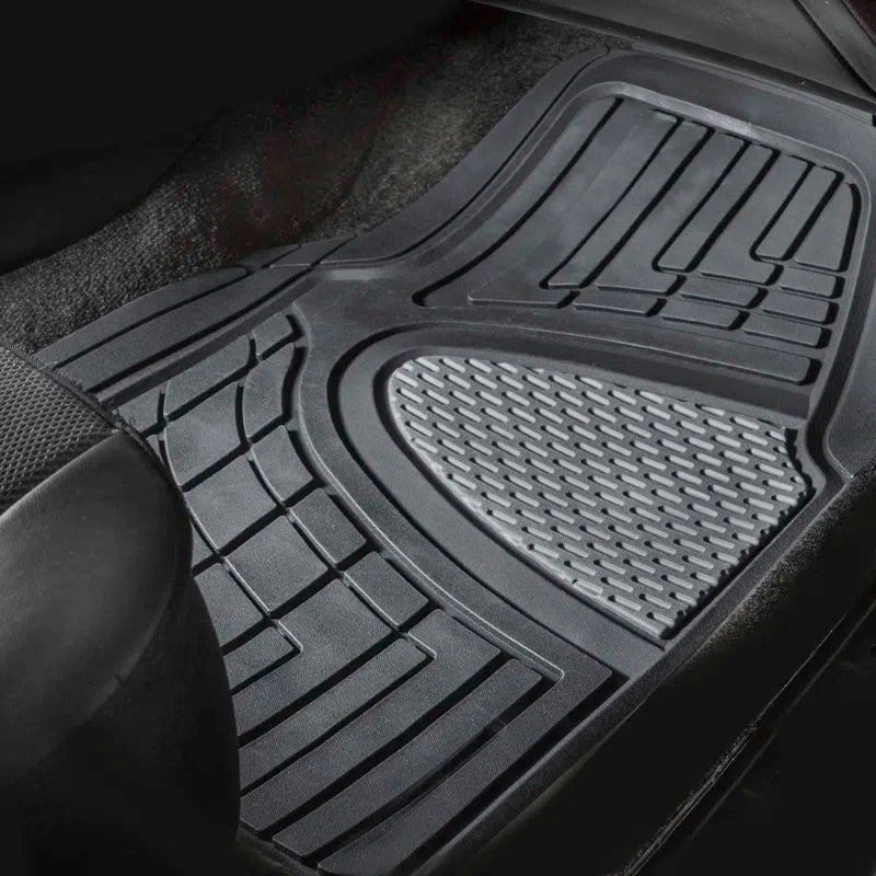 Premium Tall Channel Trimmable Non-Slip Rubber Floor Mats Full Set