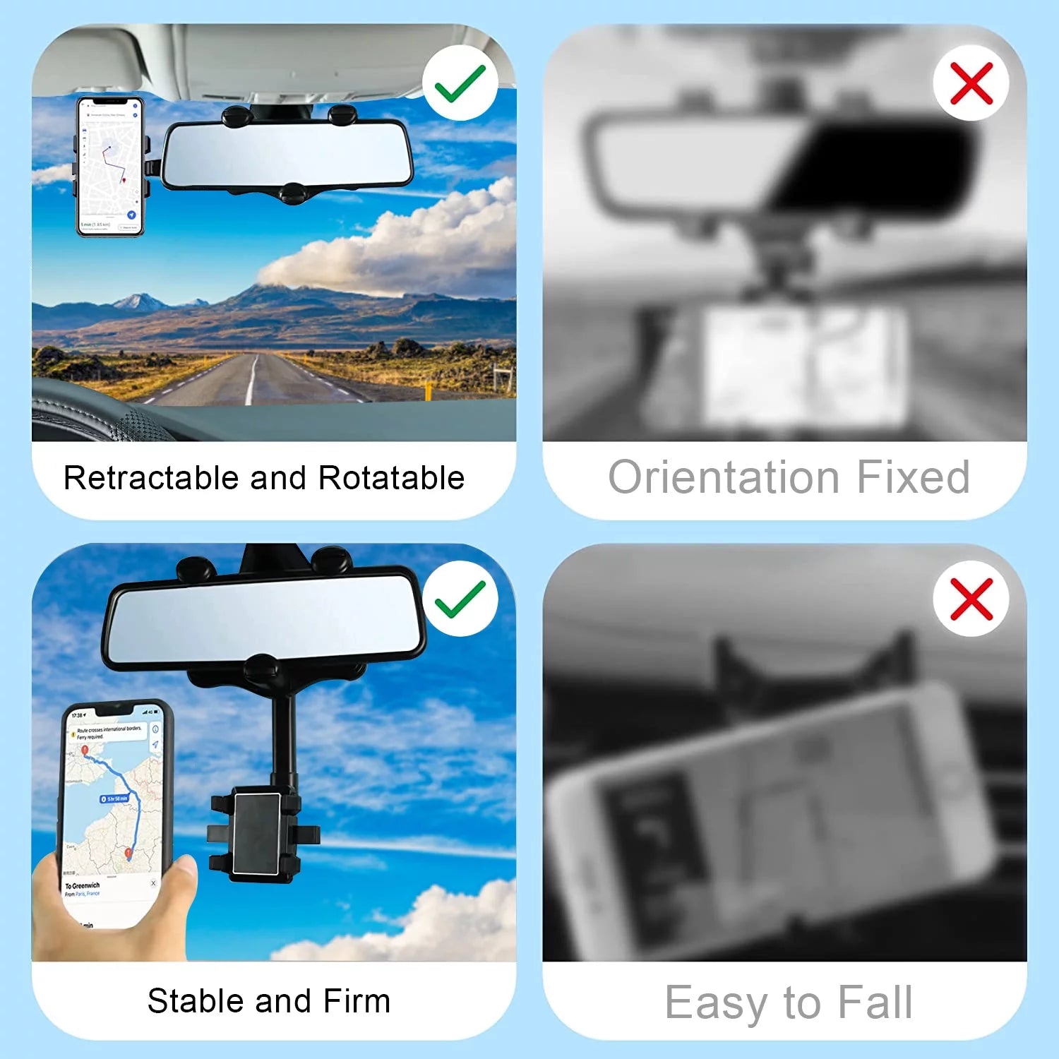 Special Vehicle Mobile Phone Support for Travel Recorder of New Automobile Rearview Mirror Navigation Multifunctional Support