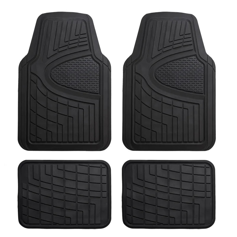 Premium Tall Channel Trimmable Non-Slip Rubber Floor Mats Full Set