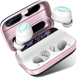 Wireless Earbuds, Bluetooth 5.1 Earbuds 140H Playtime Bluetooth Headphones Stereo Noise Cancelling Wireless Earphones in Ear with Mic, USB-C Charging IP7 Waterproof Headset for Sport Rose Gold