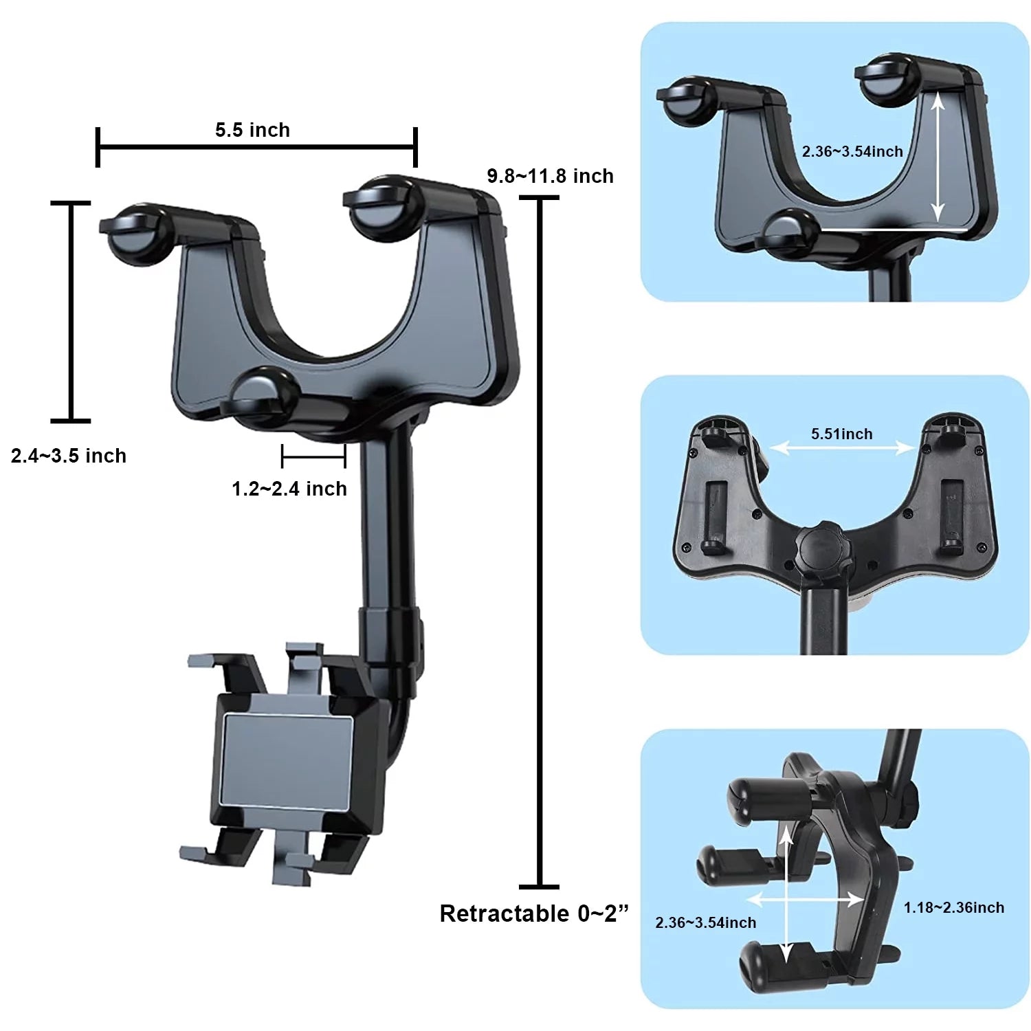 Special Vehicle Mobile Phone Support for Travel Recorder of New Automobile Rearview Mirror Navigation Multifunctional Support