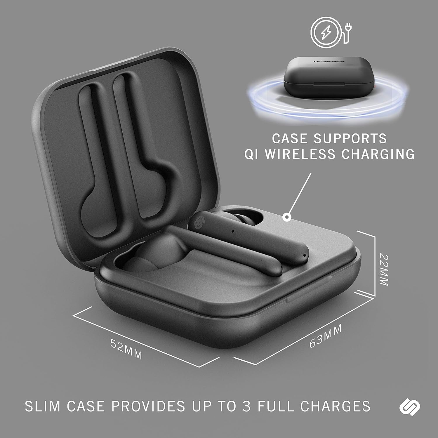 True Wireless Earphones 20H Playtime Wireless Charging Case and Bluetooth 5.0, Noise Cancelling Earphones with Touch Controls + Built-In Mic, Compatible with Android and Ios – Paris, Black