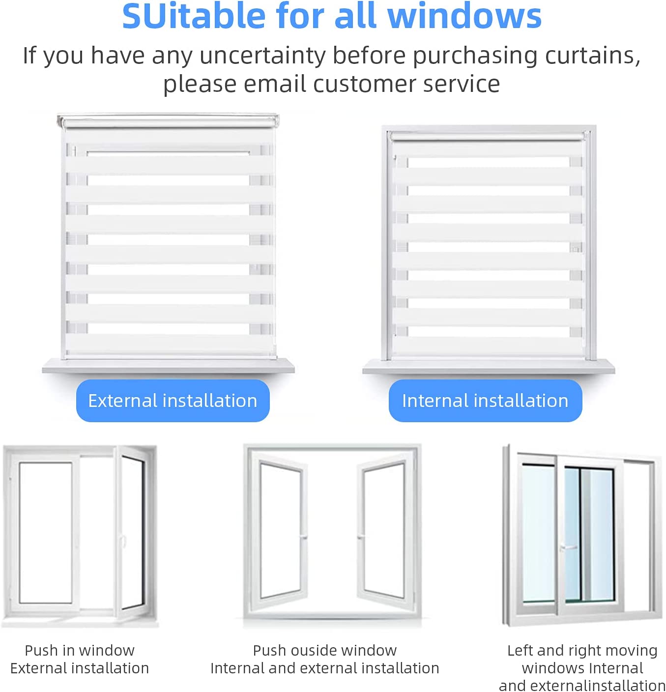 JDALL Zebra Roller Blinds for Windows, Dual Layer Zebra Roller Sheer Blind, Easy Light Control for Privacy Light Filtering Roller Shades for Windows, 42" W X 72" H, White