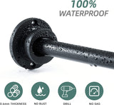 BRIOFOX Industrial Curved Shower Curtain Rod 42-72 Inches, Stainless Steel Adjustable Round Shower Rod for Bathroom, Telescoping Design, Need To Drill (Matte Black)