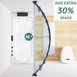 BRIOFOX Industrial Curved Shower Curtain Rod 42-72 Inches, Stainless Steel Adjustable Round Shower Rod for Bathroom, Telescoping Design, Need To Drill (Matte Black)