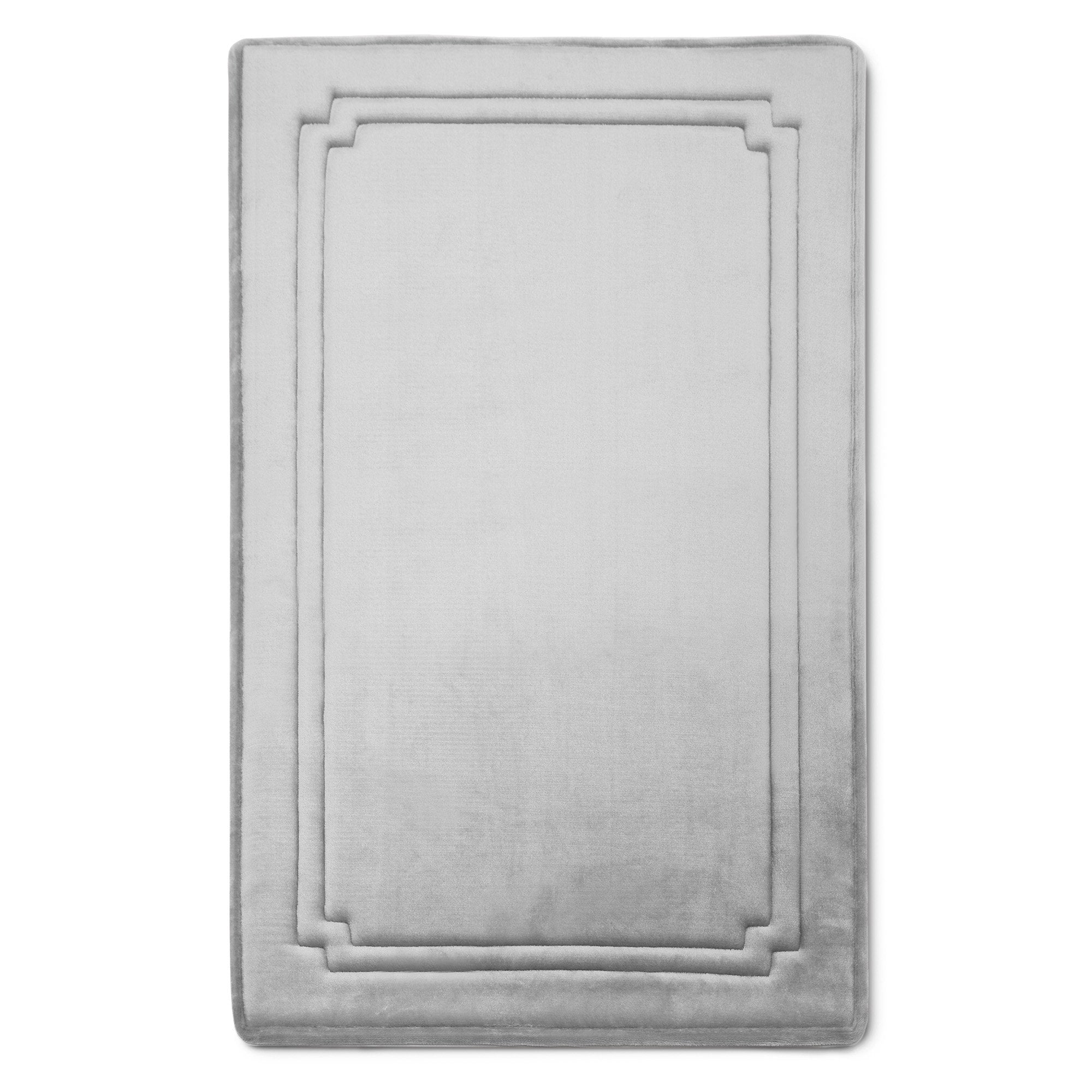 Better Homes & Gardens Thick & Plush Bath Rug, Light Grey, Charcoal Infused Memory Foam, 21x34"