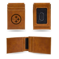Rico Industries NFL Laser Engraved Front Pocket Wallet Pittsburgh Steelers