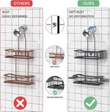 Hanging Shower Caddy, Rustproof Shower Shelf Racks over Shower Head - No Drilling Bathroom Organizer for Shampoo with Soap Holder