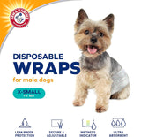 for Pets Male Dog Wraps, X-Small 12Ct | Super Absorbent Dog Wraps for Male Dogs |  Baking Soda Enhanced Doggie Diapers for Odor Control, Dog Diapers Male, Male Dog Diapers