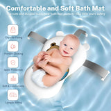 Collapsible Baby Bathtub with Thermometer, Newborn Shower Tub with Baby Tub Cushion & Bath Cap, Portable Baby Folding Bathtub for 0-36 Month Newborn, Pink