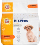 for Pets for Pets Female Dog Diapers, Size Small, Ultra-Absorbent, Adjustable Girl Dog Diapers with Leak-Proof Protection and Wetness Indicator (Pack of 1, 12 Count Total)