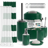 20 Piece Bathroom Accessories Set, Hunter Green Bathroom Decor Set