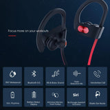 Bluetooth Headphones V5.0, Flame Running Headphones W/16 Hrs Playtime, Bass+ HD Stereo Wireless Sports Earphones W/Ipx7 Waterproof Earbuds in Ear for Workout, Gym W/Cvc6.0 Noise Cancelling Mic Red