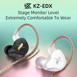 KZ EDX 1DD HIFI Iem, KZ Headphones Wired in Ear Monitor Earbuds, Inears Earphones with Upgraded 10Mm Dynamic Driver, Removable Tangle-Free Cable for Gaming Music Video Church (Without Mic, Clear Grey)