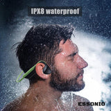 Bone Conduction Headphones Open Ear Headphones Bluetooth IPX8 Waterproof Headphones for Swimming Headphones with Microphone Underwater Swimming Diving Running for Sports (Black)