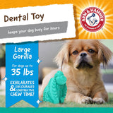 for Pets Super Treadz Gorilla Dental Chew Toy for Dogs - Dog Dental Toys Reduce Plaque & Tartar Buildup without Brushing - Safe for Dogs up to 35 Lbs