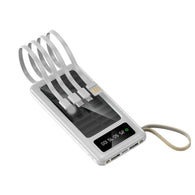Portable Solar Power Bank with Built-in Cables