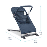 Alpine Deluxe Portable Baby Bouncer, for Infants 0-6 Months, Quilted Indigo