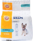 for Pets Male Dog Wraps, X-Small 12Ct | Super Absorbent Dog Wraps for Male Dogs |  Baking Soda Enhanced Doggie Diapers for Odor Control, Dog Diapers Male, Male Dog Diapers