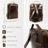 Leather Backpack for Men and Women - Brown Business Backpack - Laptop Bag - Rucksack