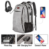 Rfid-Safe Travel Laptop Backpack with USB Charging Port