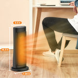 LifePlus Electric Space Heater, 1500w Portable Tower Heater with 60° Oscillation, Tip-over & Overheat Protection, Remote, 12H Timer, LED Display, Indoor Space Heater for Bedroom Office