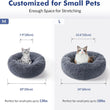 rabbitgoo Cat Beds for Indoor Cats, 20 inches Cat Bed Machine Washable, Fluffy Round Pet Bed Non-Slip, Calming Soft Plush Donut Cuddler Cushion Self Warming...
