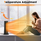 LifePlus Electric Space Heater, 1500w Portable Tower Heater with 60° Oscillation, Tip-over & Overheat Protection, Remote, 12H Timer, LED Display, Indoor Space Heater for Bedroom Office