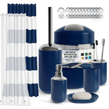 20 Piece Bathroom Accessories Set, Navy Blue Bathroom Decor Set