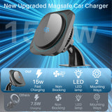 Magnetic Wireless Car Charger, 15W Fast Charging Phone Mount for Car, Fit Iphone 14/13/12 Series