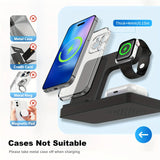 Wireless Charger, Magnetic Fast Charging Stand Compatible with Iphone 16 15 14 13 12 11 Pro Max/Plus/Xs/Xr/X/8, for Apple Watch 9/8/7/6/5/4/3/2/SE, for Airpods 3/2/Pro, 3In1 Wireless Charging Station