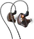 In-Ear Monitor Headphones Dual Dynamic Drivers in Ear Earphones Detachable MMCX Cable Musicians In-Ear Earbuds Headphones (BC100 Brown, with No Mic)