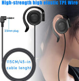 Wired Single Headphones 3.5Mm Right-Side Earphone One Ear Ear-Hook Headphone for EXD-101 ATG-100T Wireless Tour Guide Receiver Radio Podcast Laptop MP3 Ear Bud (Right-Side Earphone)