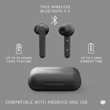 True Wireless Earphones 20H Playtime Wireless Charging Case and Bluetooth 5.0, Noise Cancelling Earphones with Touch Controls + Built-In Mic, Compatible with Android and Ios – Paris, Black