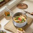 WANGYUANJI Non-Stick Stainless Steel Saucepan With Lid, 2.85QT Small Soup Pot For All Stoves, Oven Save, Dishwasher Safe