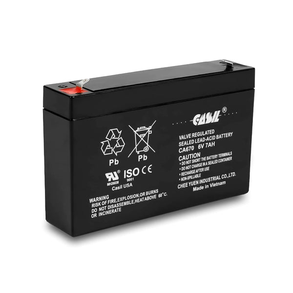 Casil 3FM7 6V7Ah 20HR Battery 6v Battery for Ride On Toys - Enduring 3FM7 Rechargeable 6V 7Ah Battery for Kids Ride On Toys - 6V Battery 7Ah Perfect for Extended Playtime and Durability