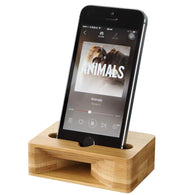 UnnFiko Wooden Sound Amplifier Stand Holder for iPhone Natural Loudspeaker Mini Megaphone Cell Phone Stand (Square)